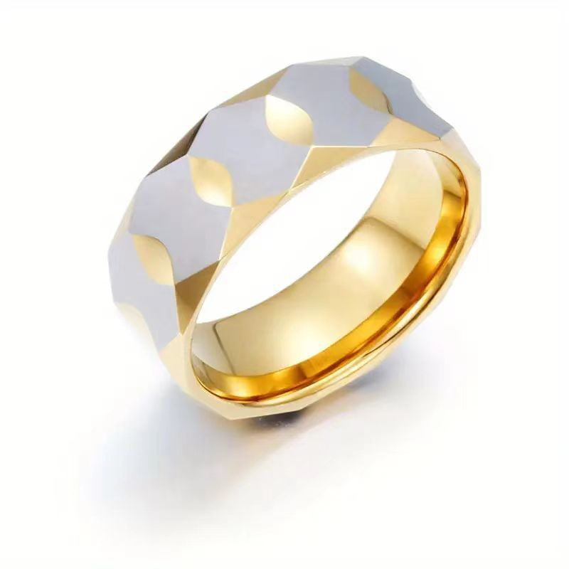 Simple Electric Gold Stainless Steel Forged Rings