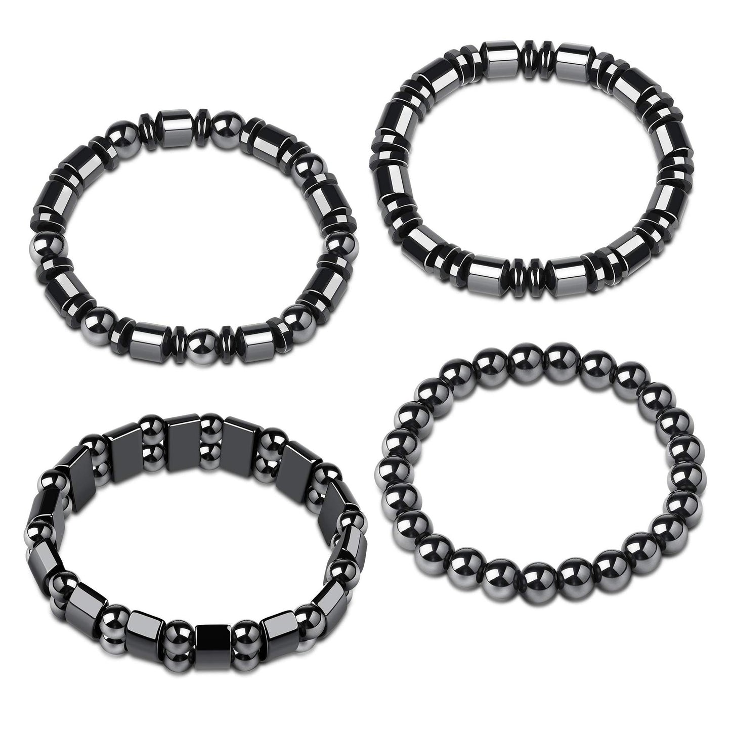 Women's & Men's Obsidian Magnet Yoga String Beads Elastic Bracelet