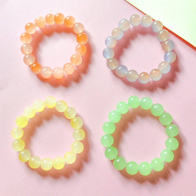 Women's Gradient Glass Imitation Bodhi Root Pliable Temperament Hand Toy Bracelets