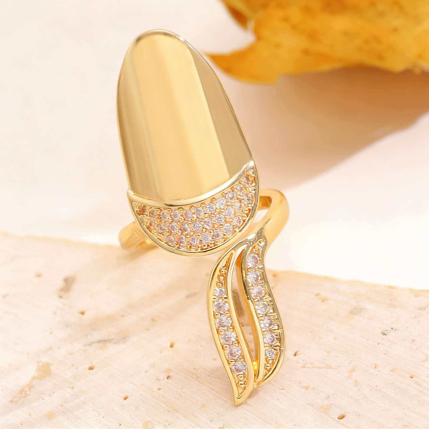 Geometric Trend Open Nail Female Design Exquisite Refined Ring