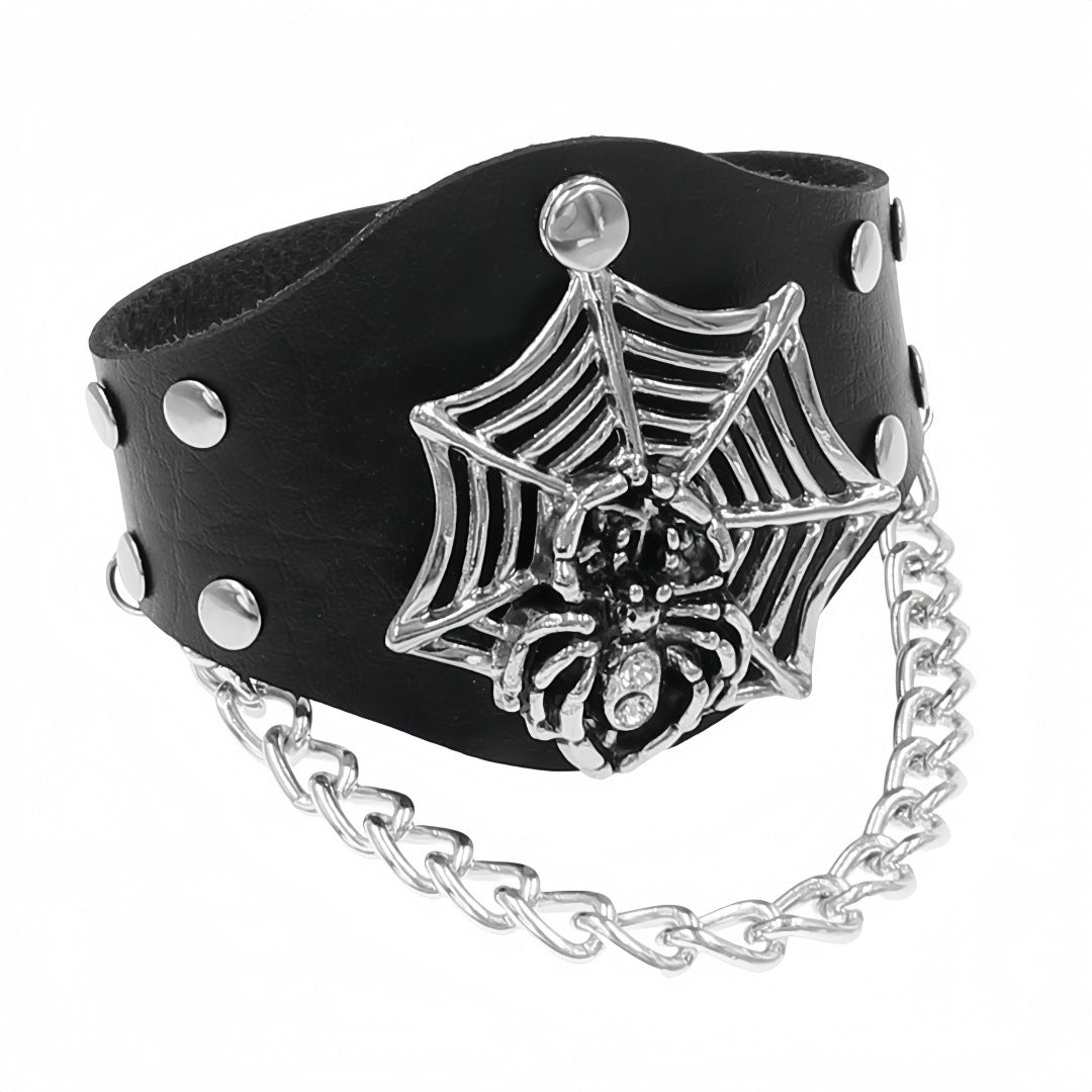Men's Environmental Protection Leather Vintage Spider Web Chain Bracelets