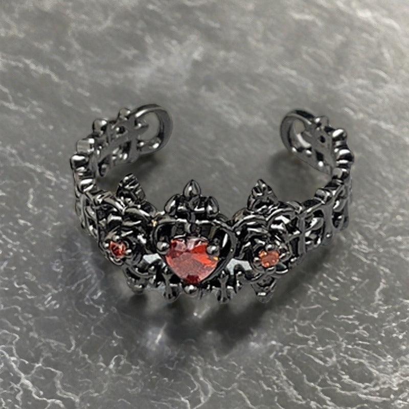 Personalized Red Diamond Open Hot Twin Design Light Rings