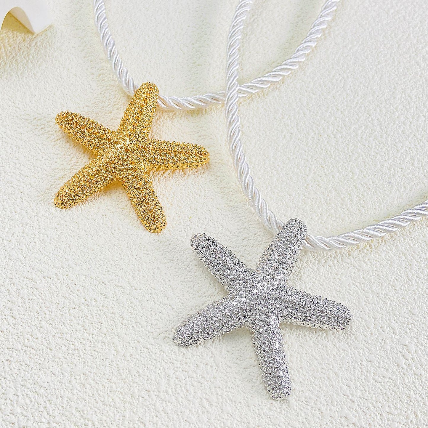 Beach Double Layer Starfish Three-piece Fashion Suit Female Summer Earrings