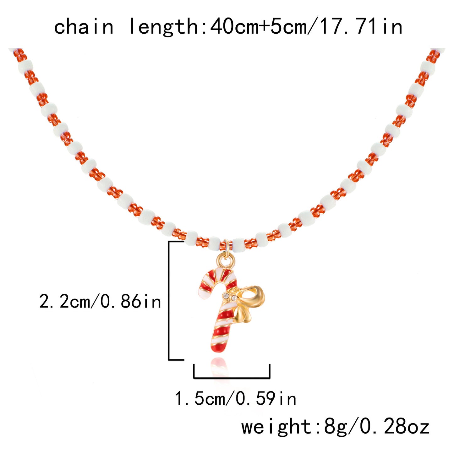 Women's Beaded Fashionable Christmas Tree Santa Claus Necklaces