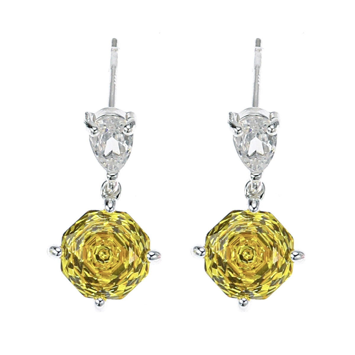 Summer Colorful Millennium Rose Cut Zircon Light Luxury Earrings