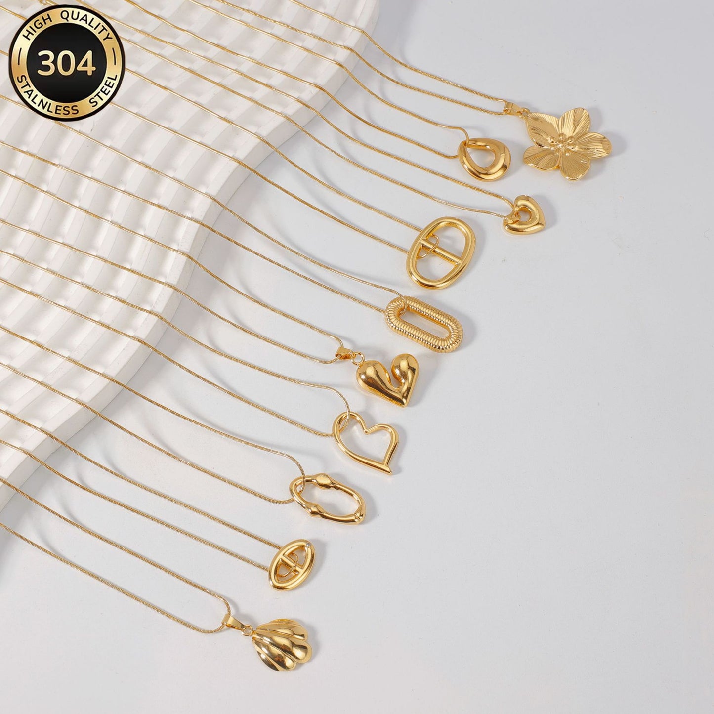 Titanium Steel Stainless Fashion Simple Light Luxury Gold Pendants