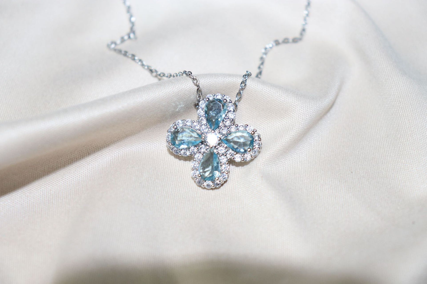 Women's Aquamarine Blue Zirconium Titanium Steel No Pendants