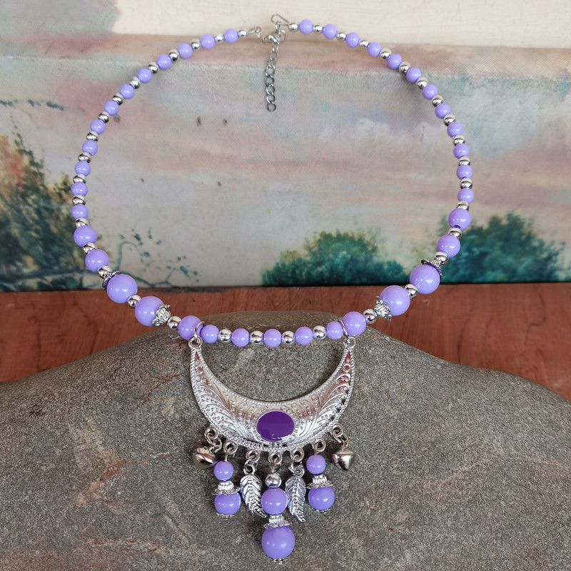 Colorful Beads Choker Sweater Chain Collarbone Collar