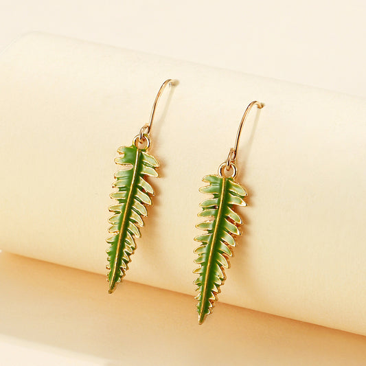 Bohemian Fern Leaves Female Personality Simple Earrings
