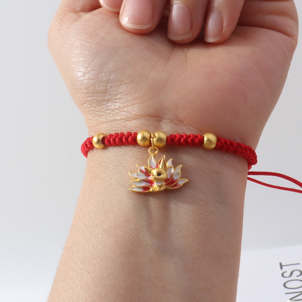 Braided Red Rope Auspicious Language Butterfly Fortune Cat Safe Joy Bracelets