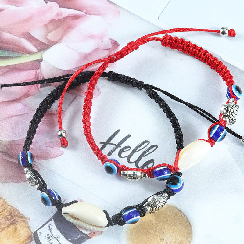 Turtle Shell Devil's Eye Handmade Weaving Beach Bracelets