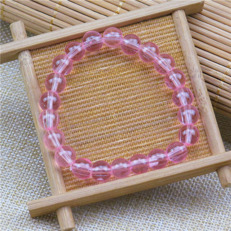 Transparent Pink White Jade Pliable Temperament Bracelets