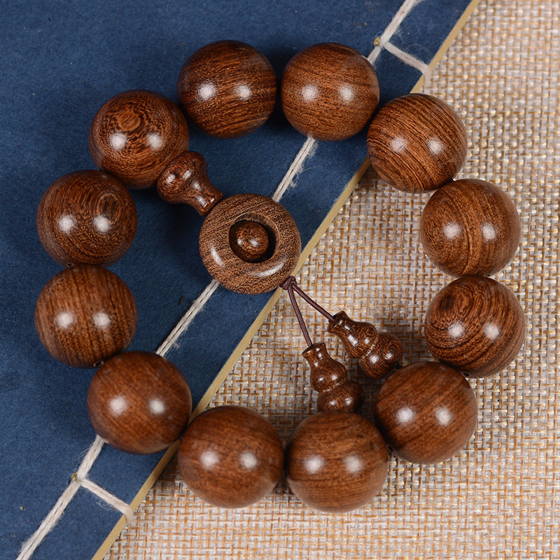 Golden Sandalwood Beads Ebony Wooden Bead Bracelet