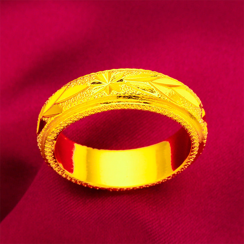 Glamorous Women's Vietnam Placer Gold Closed Ring