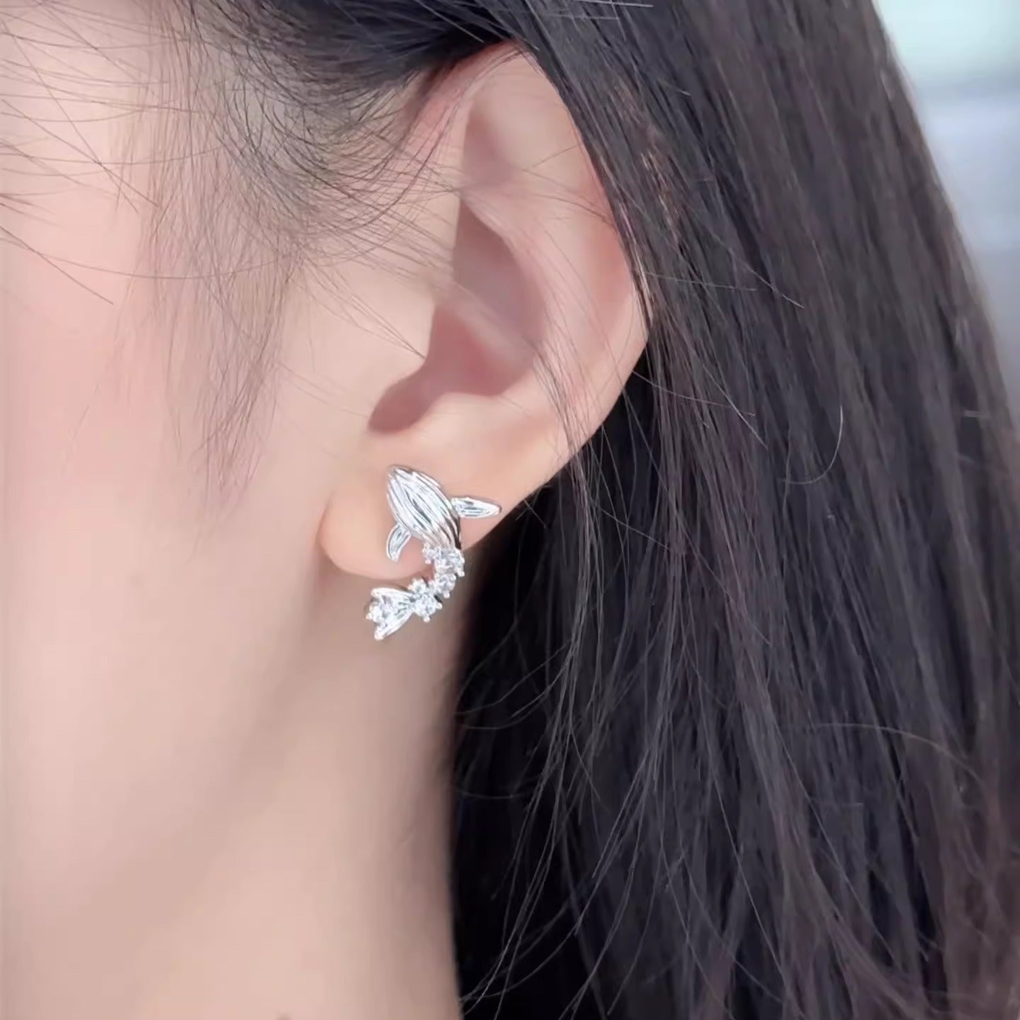 Women's Dancing Whale For Cute Delicate Small Earrings