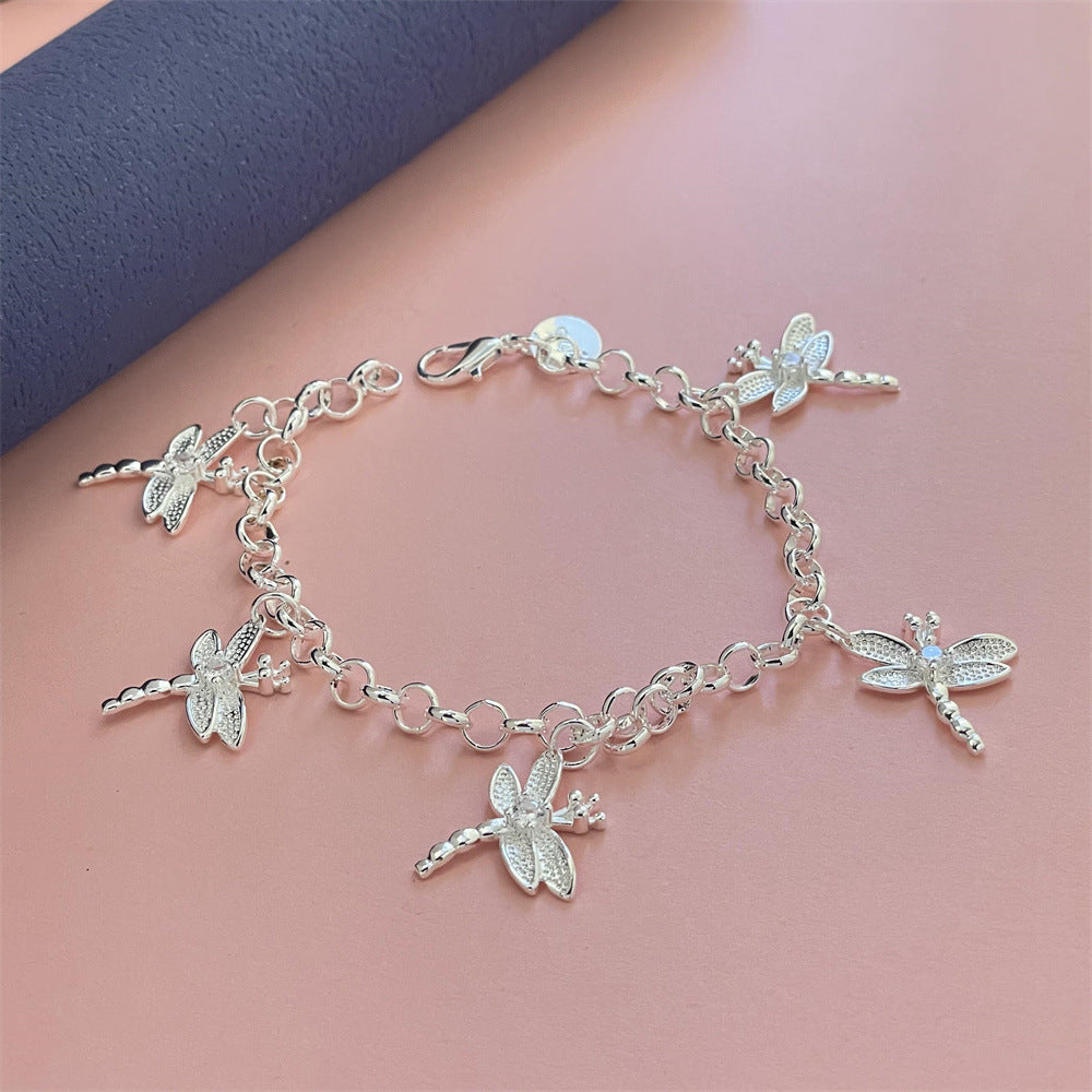 Comfortable Innovative Sier-plated Five Dragonfly Popular Bracelet