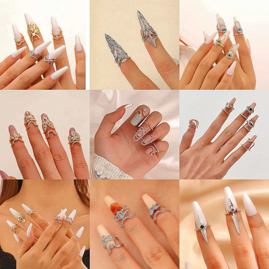 Geometric Trend Open Nail Female Design Exquisite Refined Ring