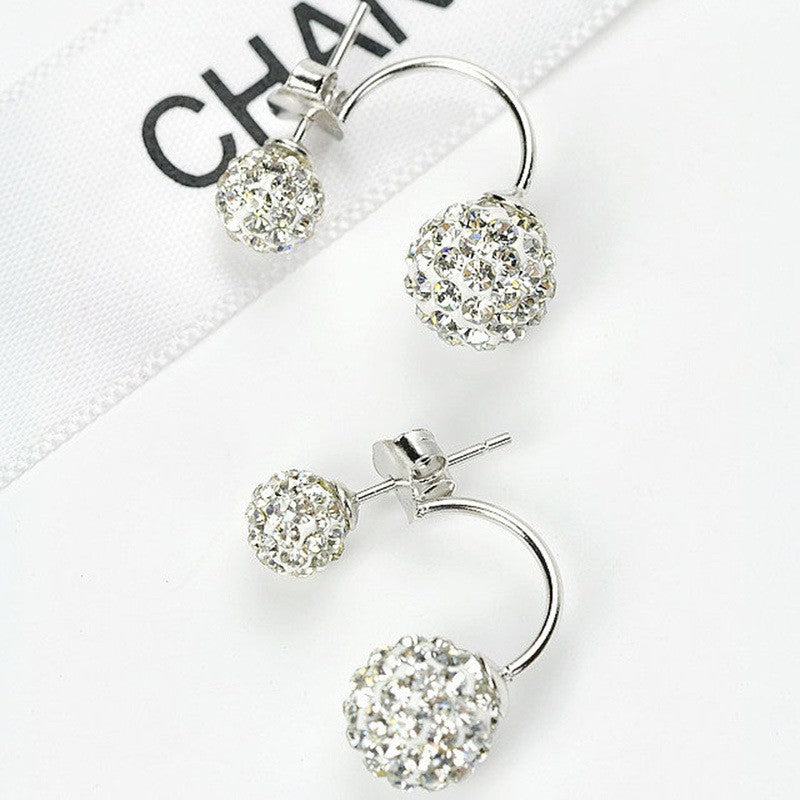 Women's Rhinestone Ball Ear Clip Small Fashion Earrings