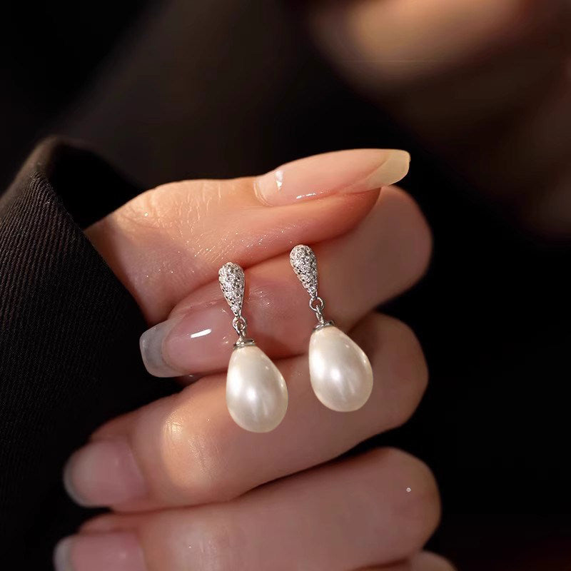 Drop Artificial Pearl Female High Sense Light Luxury Temperament Ear Stud Earrings