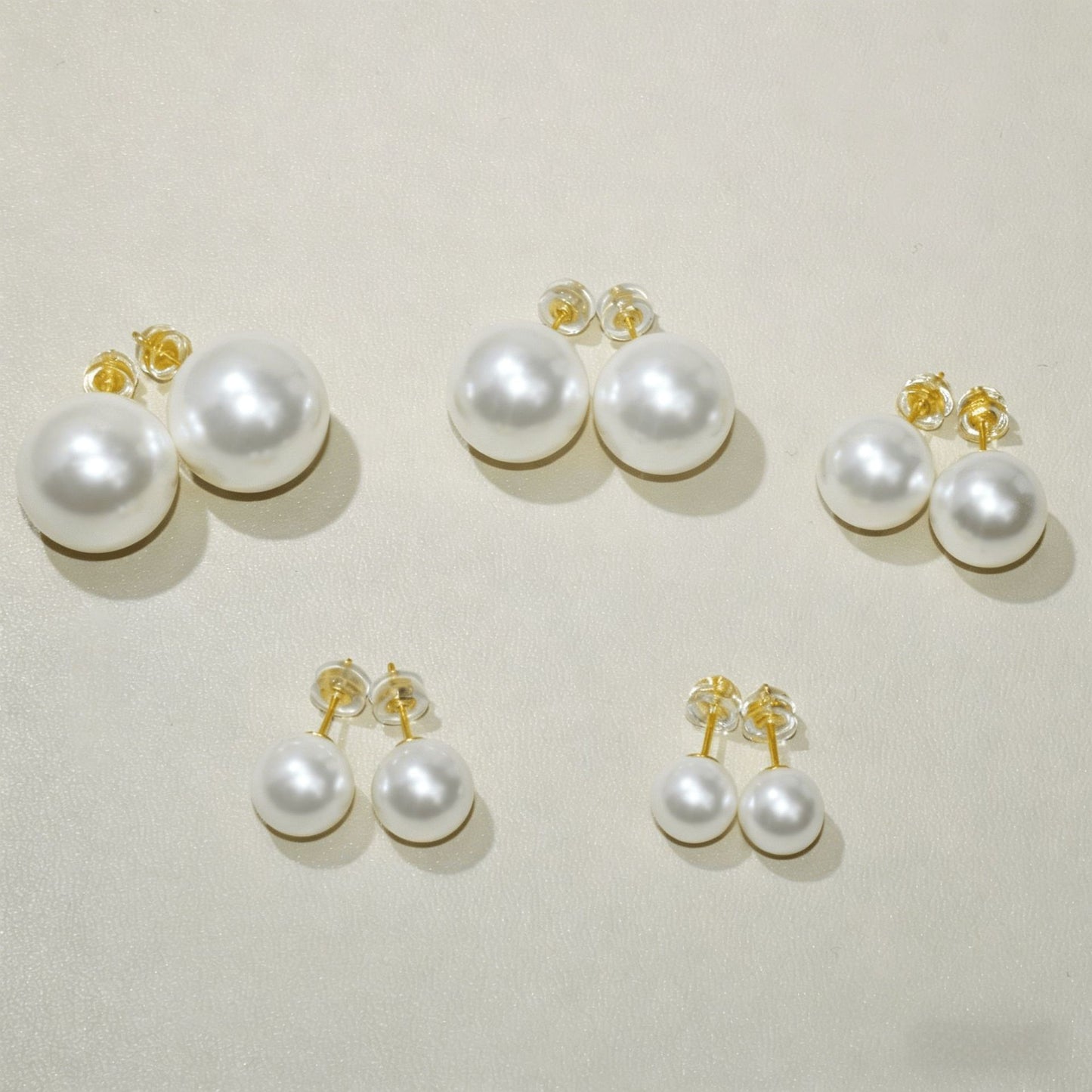 Simple Pearl Plain Ear Basic Style High Sense Stud Earrings