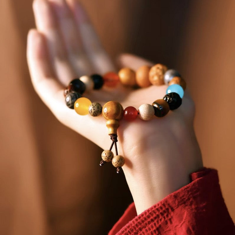 Women's & Men's Bodhi Seed Rosary Eighteen Prayer Beads Bracelet