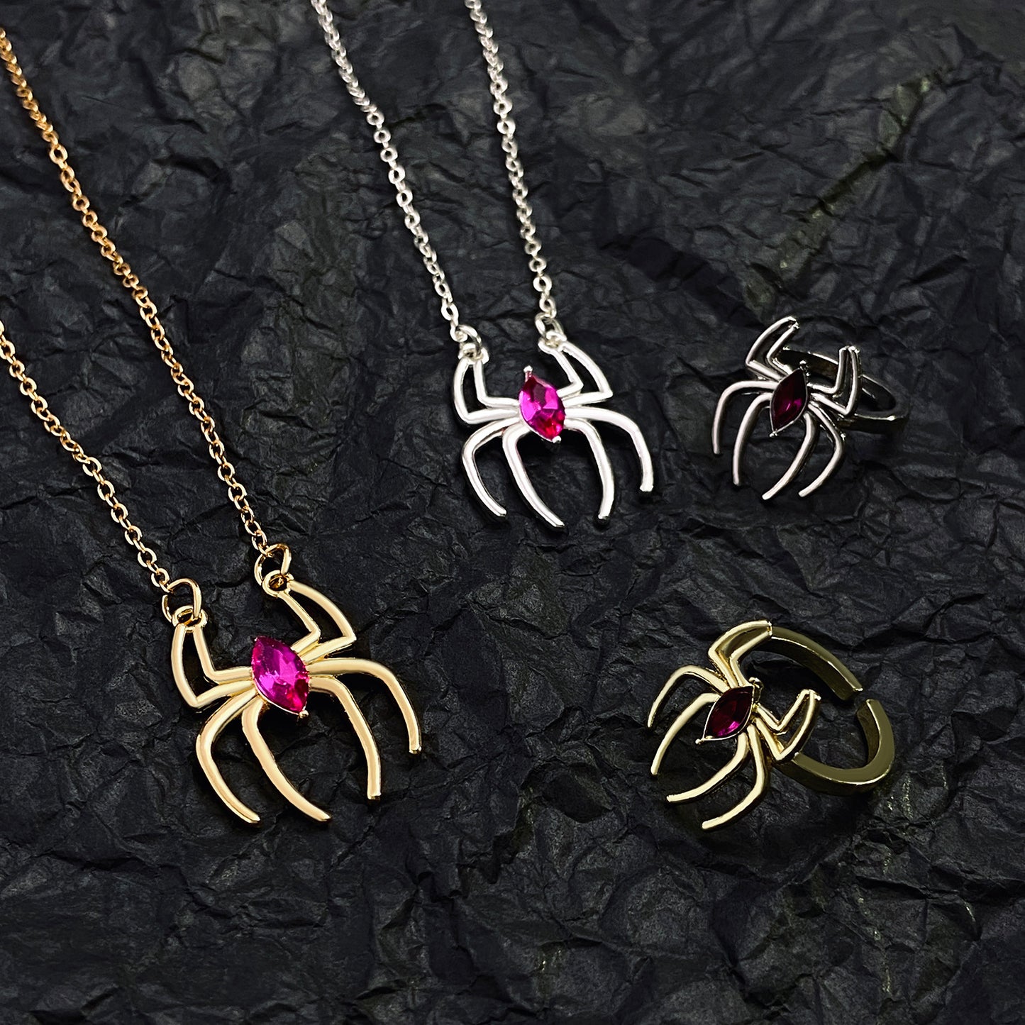 Spider Retro Exaggerated Dark Style Niche Jewelry Set