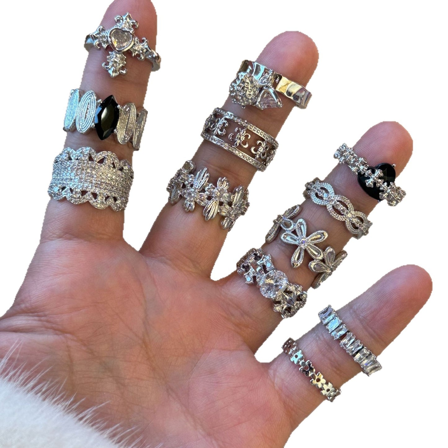 Hollow French Retro Minority Carved High Sense Open Index Ring