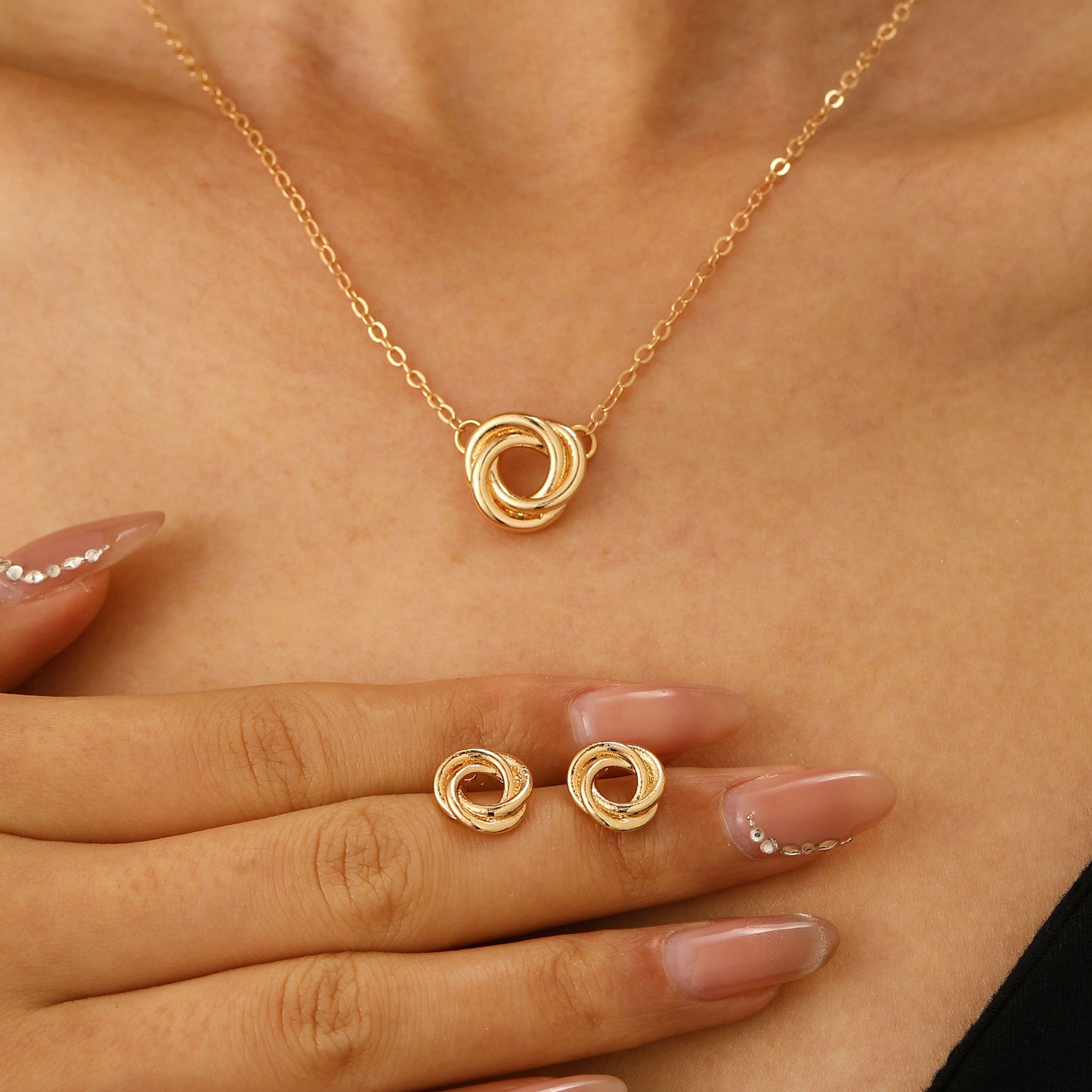 Bends Hitches Female Creative Knotted Twist Jewelry Set