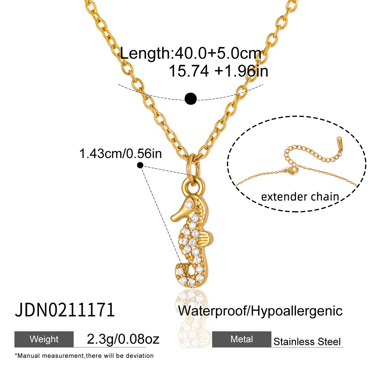 Style Gold Stainless Steel Zircon Marine Light Luxury High Necklace