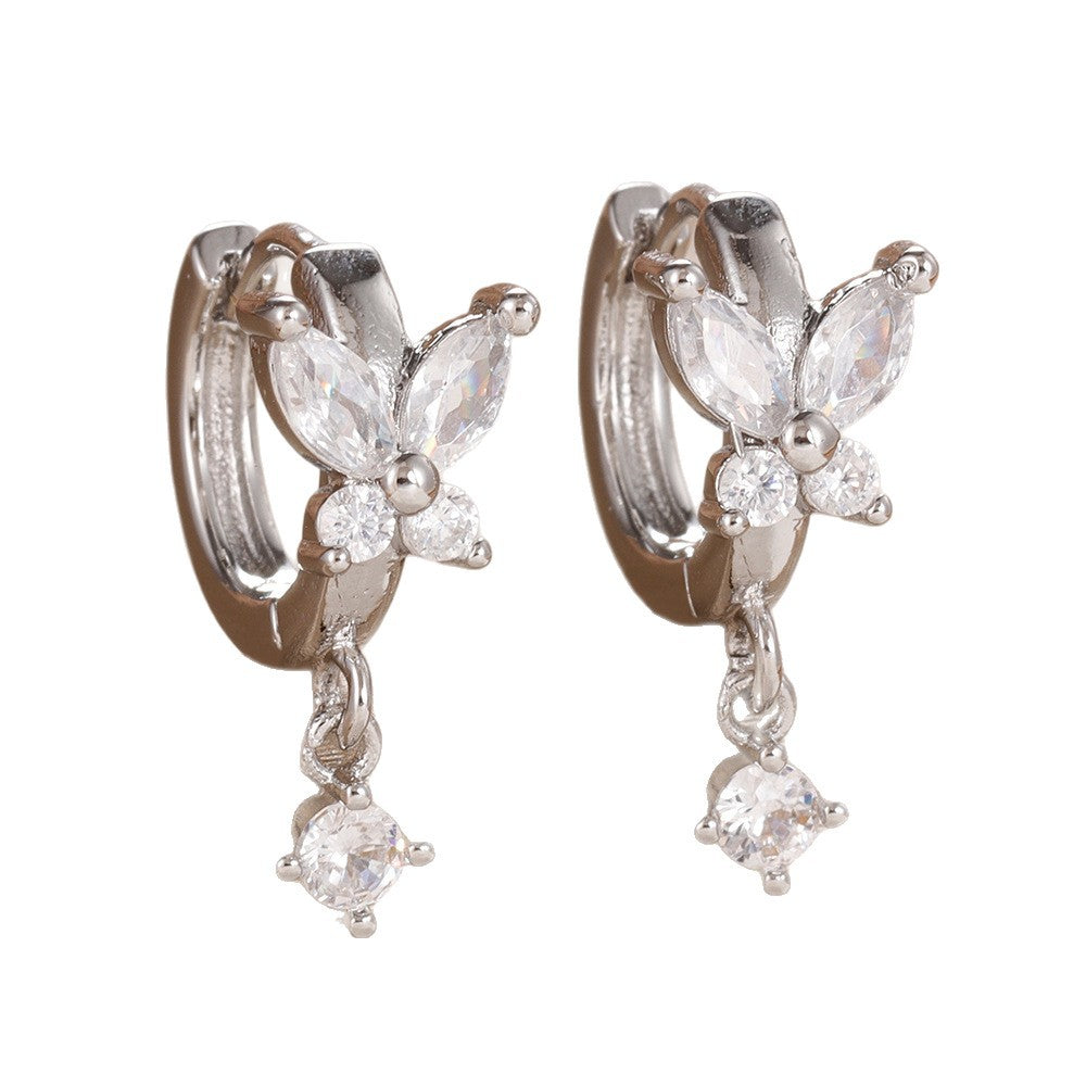 High-grade Micro Inlaid Zircon Circle Ear Earrings