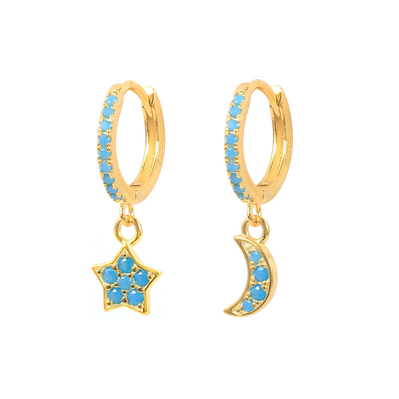 Light Luxury Sier Needle Geometric Ear Female Water Drop Leaf Stud Earrings