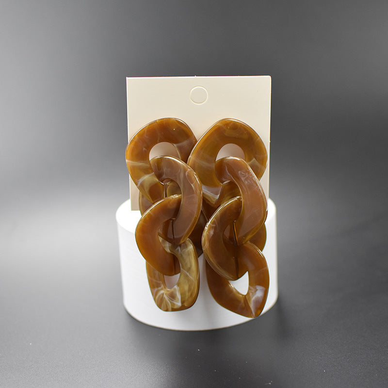 Exaggerated Large Popular Geometric Acrylic Plate Rings