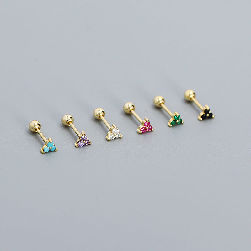 Clover Sier Colors Thread Ear Bone Earrings