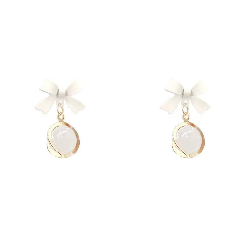 Women's Needle Light Luxury Simplicity Bow For Opal High-grade Rings