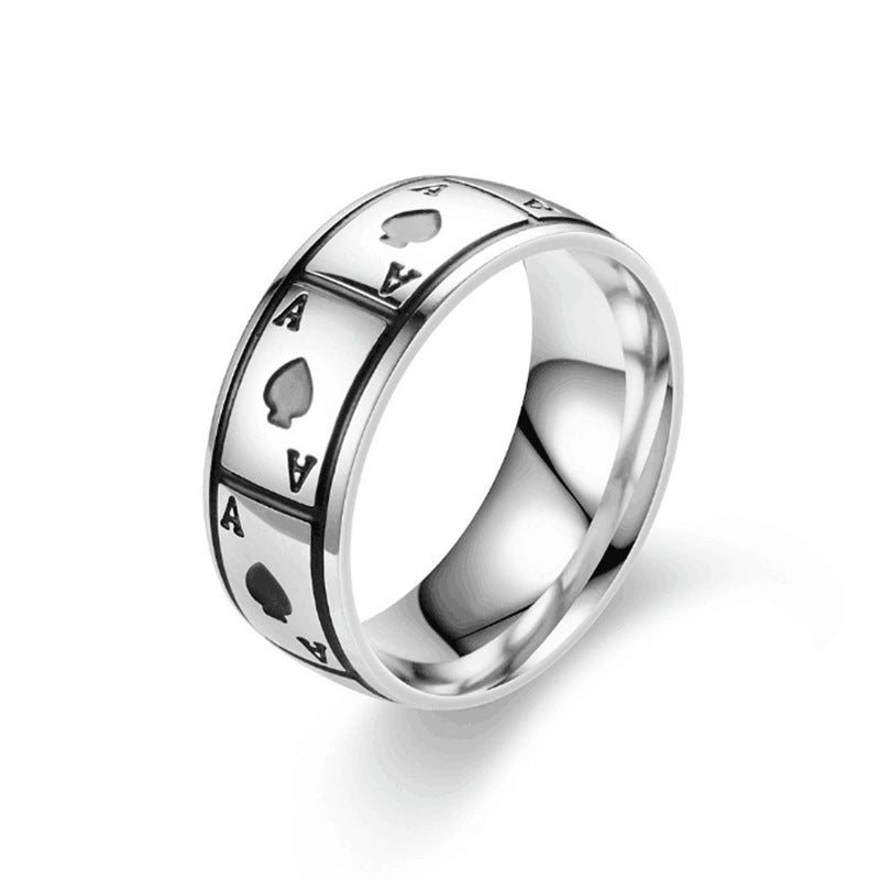 Men's Titanium Steel Fashion Stainless Hand Jewelry Rings