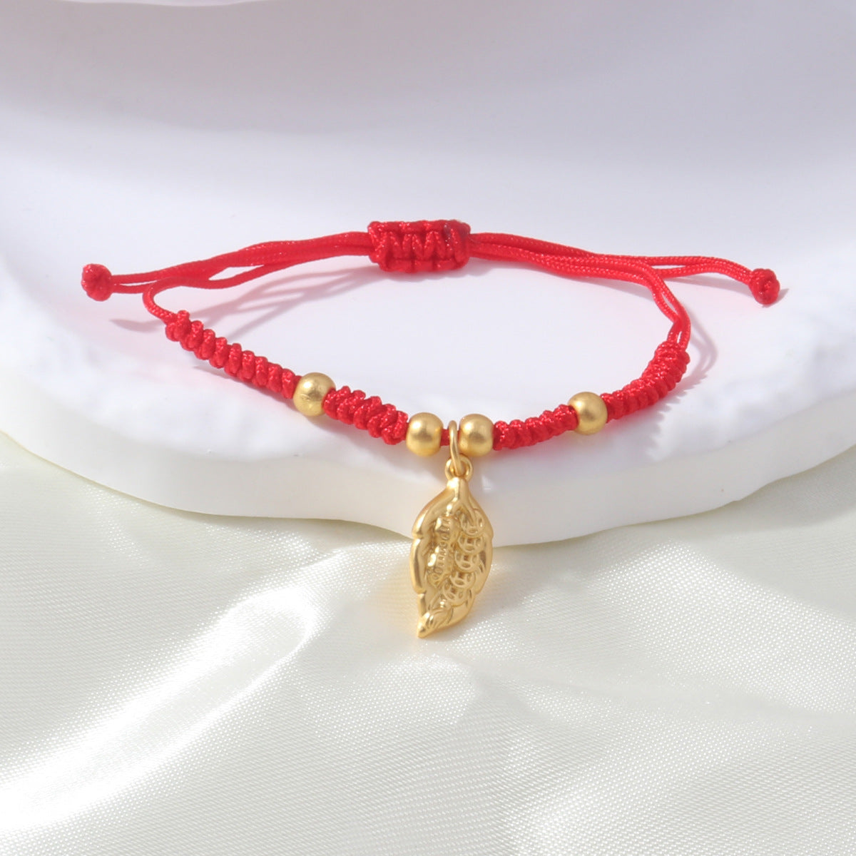 Braided Red Rope Auspicious Language Butterfly Fortune Cat Safe Joy Bracelets