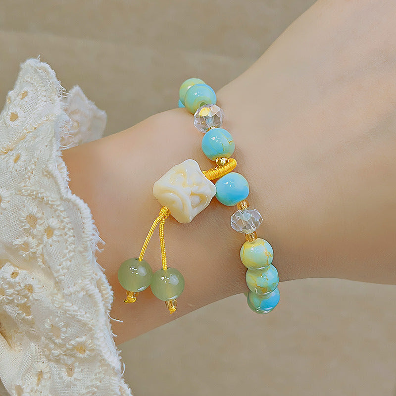 Glass Beaded Female Sweet Lily Gift Bracelets