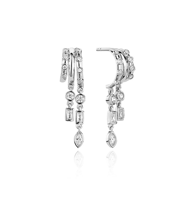 Live Sier Personalized Diamond Overlay Rivet Earrings