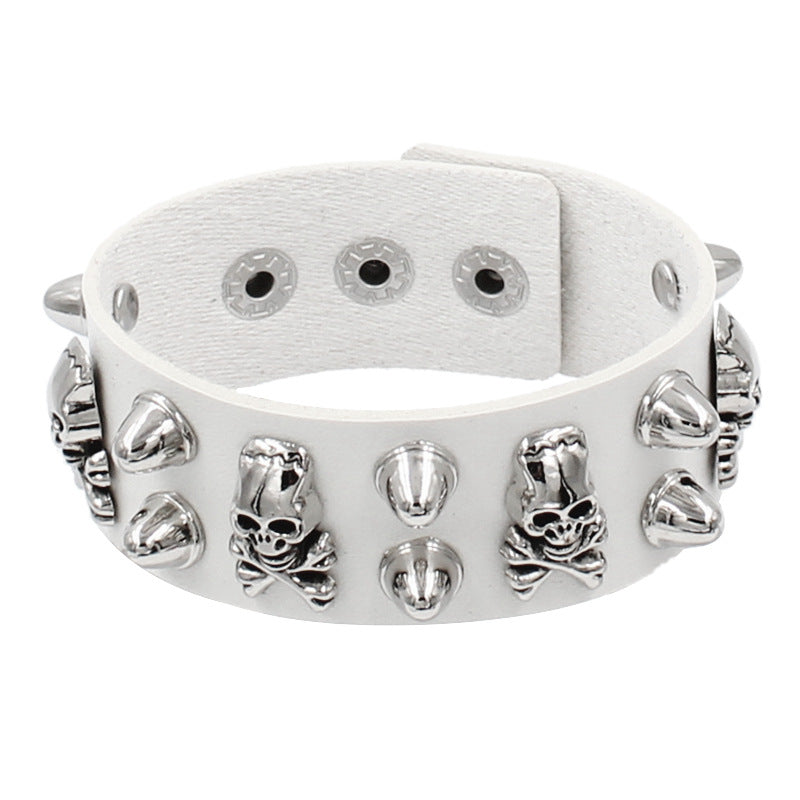 Leather Domineering Personalized Skull Rivet Punk Bracelets