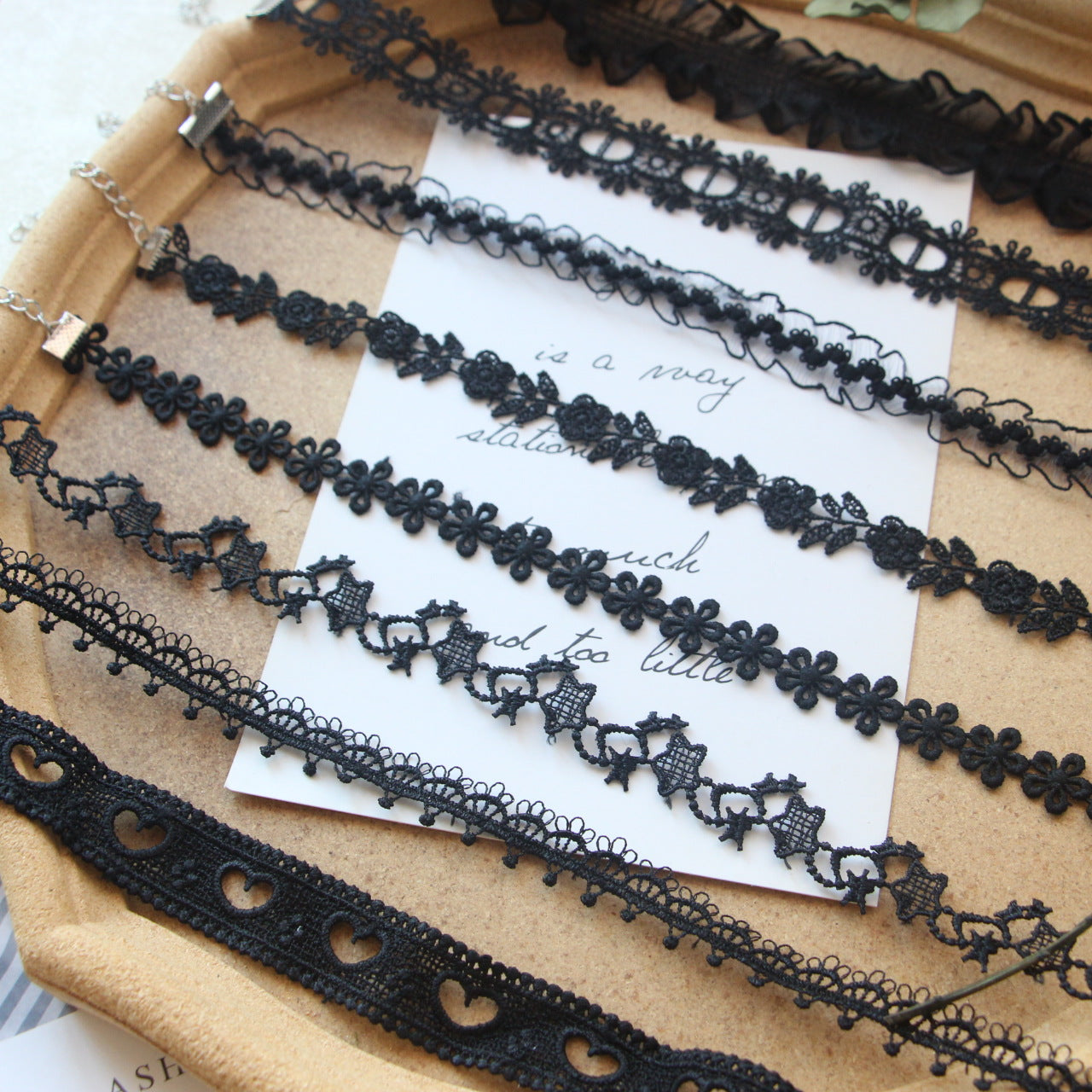 Female Niche Design Clavicle Chain Black Dark Neck Band Necklaces