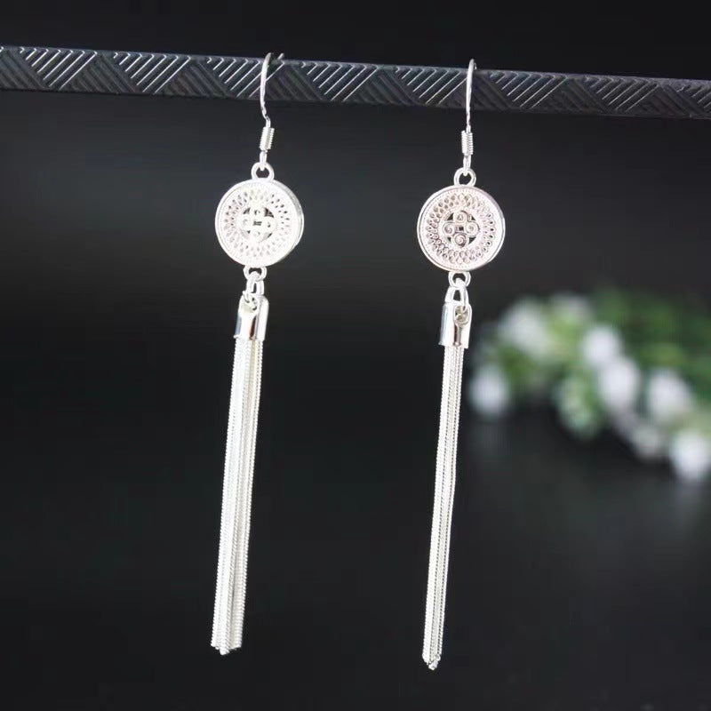 Minority Style Miao Sier Tassel Retro Personality Yunnan Summer Earrings