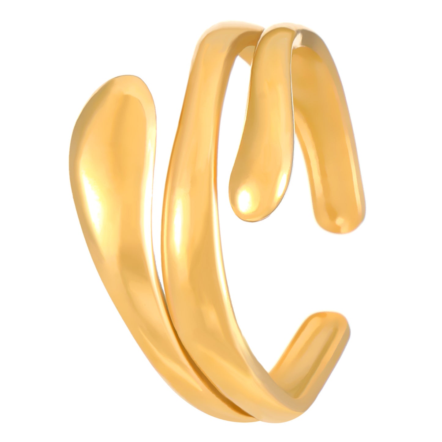 Women's Dripping Open Fashionable Gold-plated Irregular Stainless Rings