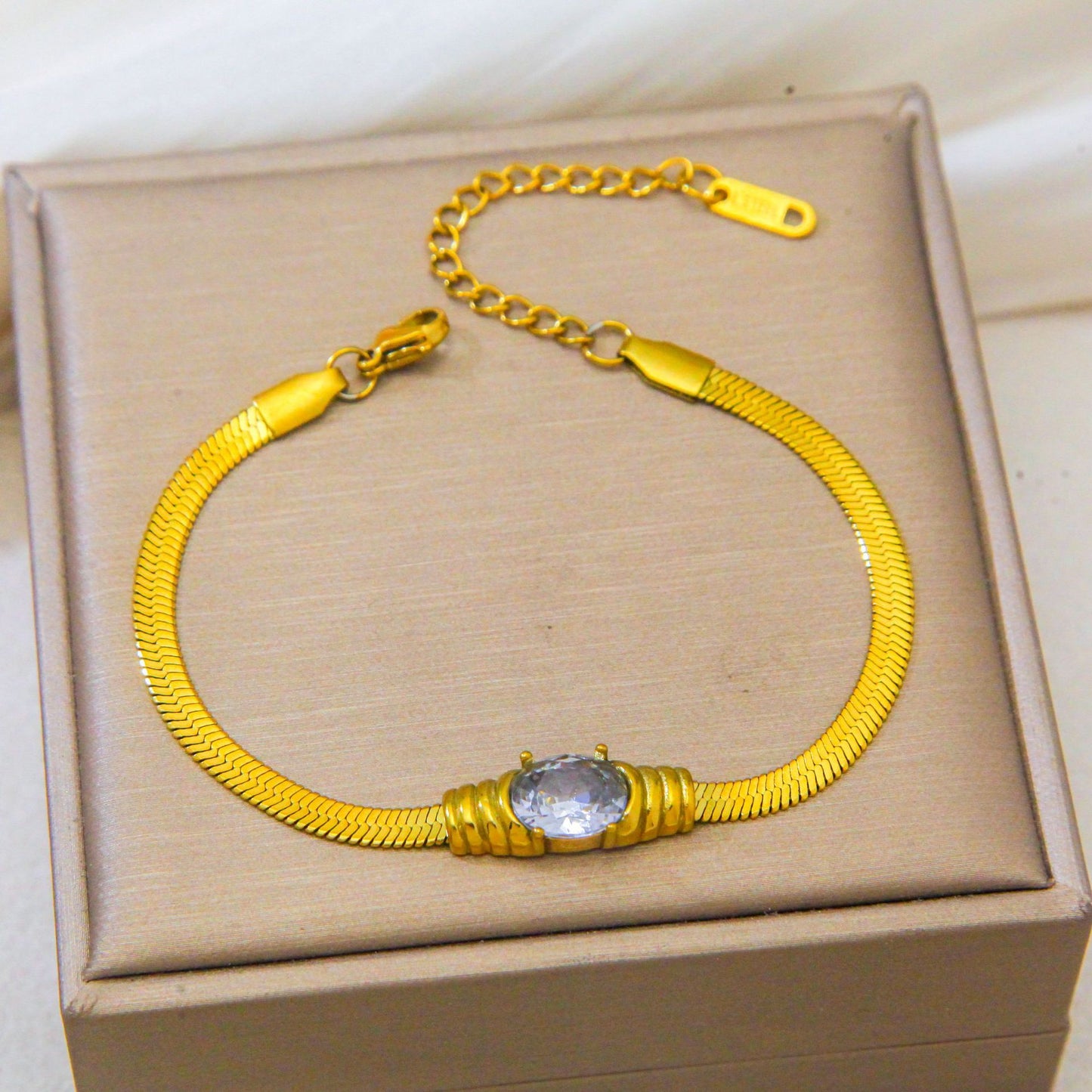 Blade Chain Retro Colorful Glass Zircon Inlaid Bracelets
