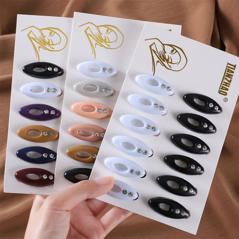 Oval Color Plastic Buckle Neck Clip Veil Pin Silk Brooches