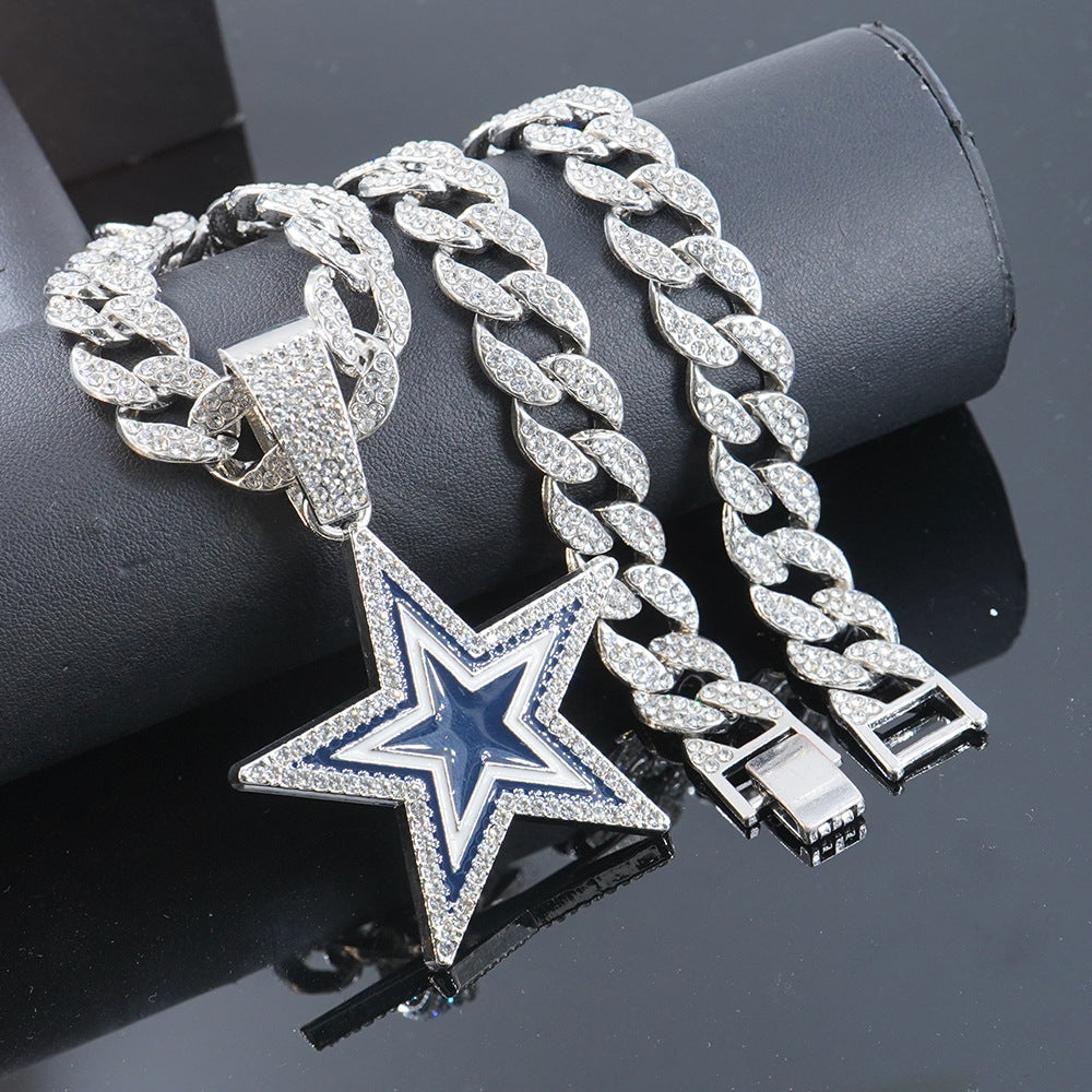 Blue Dripping Dallas Cowboy Rugby Team Pendants