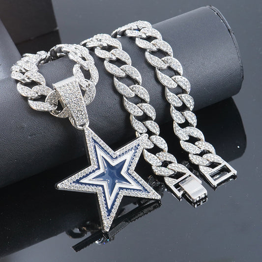 Blue Dripping Dallas Cowboy Rugby Team Pendants