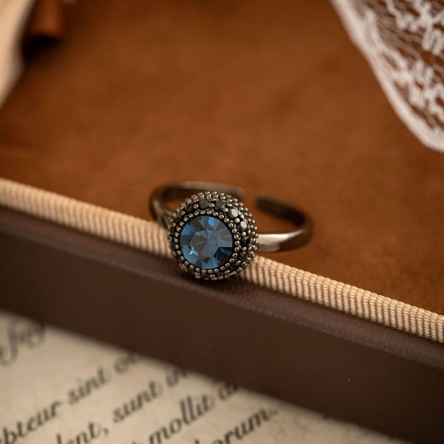Trendy Cool Ink Blue Zircon Three-piece Pendants