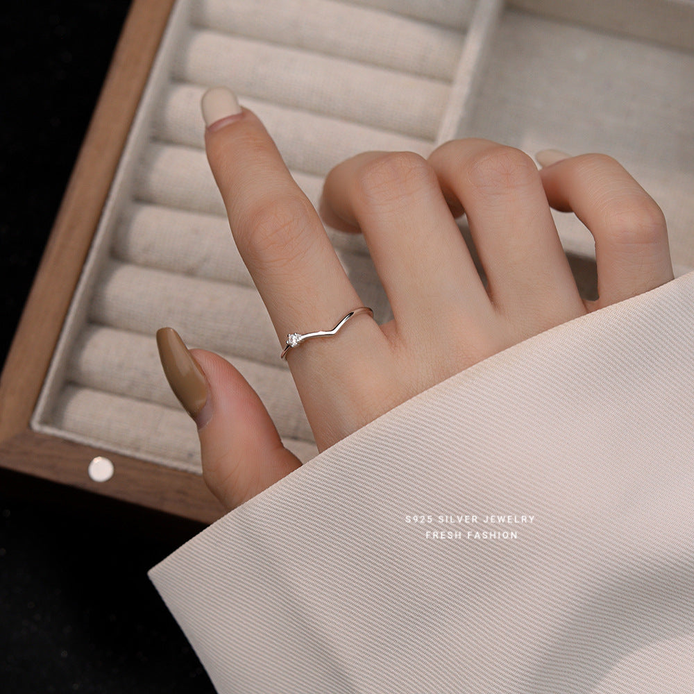 Zirconium Female Stylish Simple Open Special Rings