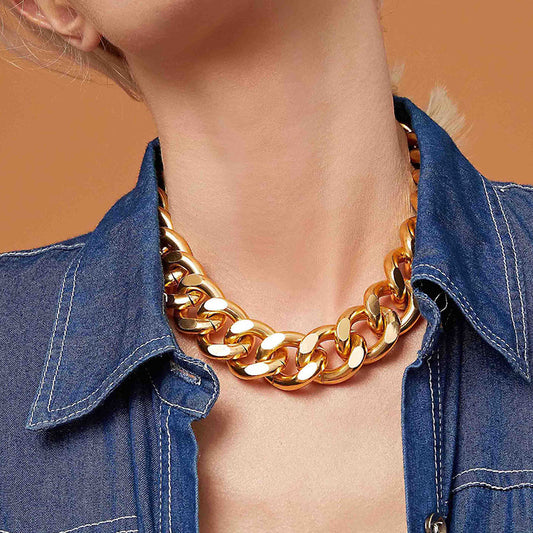 Women's Fashion Thick Chain Simple Style Personalized High Sense Necklace