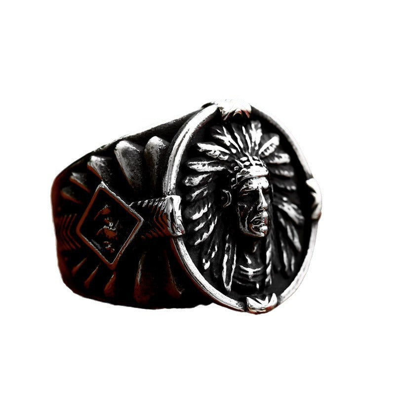 Men's Stainless Steel Hip Hop Retro Titanium Ring